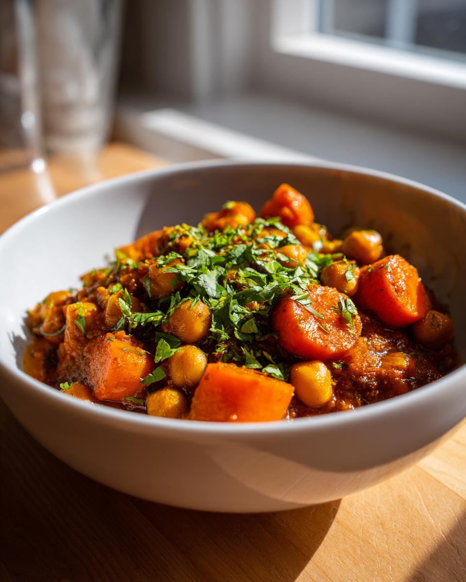 Moroccan Spiced Chickpea and Carrot Stew - detail 1