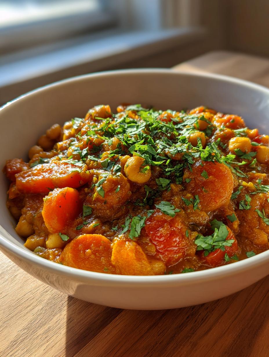 Moroccan Spiced Chickpea and Carrot Stew - detail 2