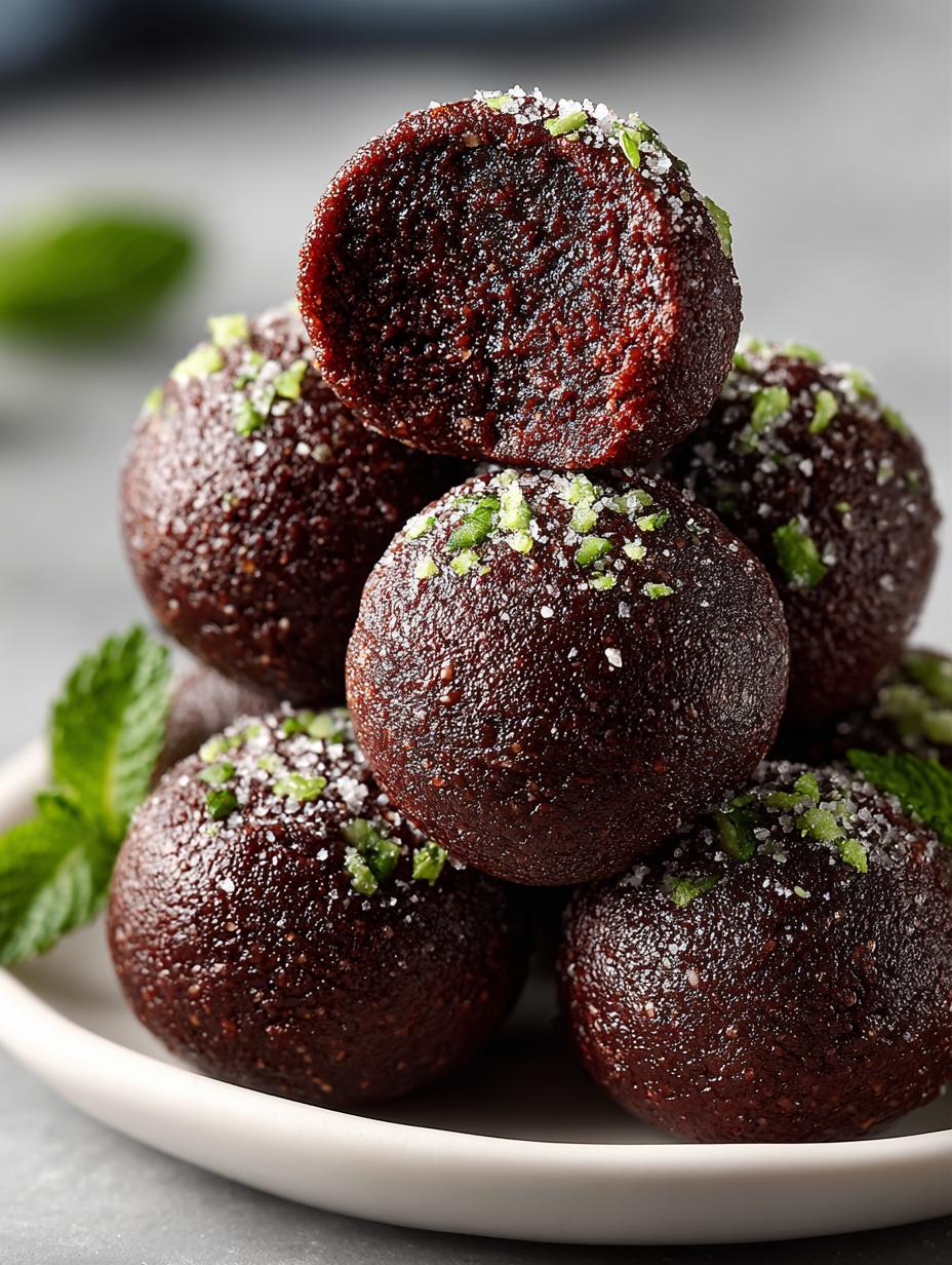 No Bake Mint Brownie Energy Bites - detail 2