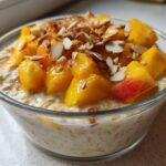Peach Vanilla Protein Overnight Oats