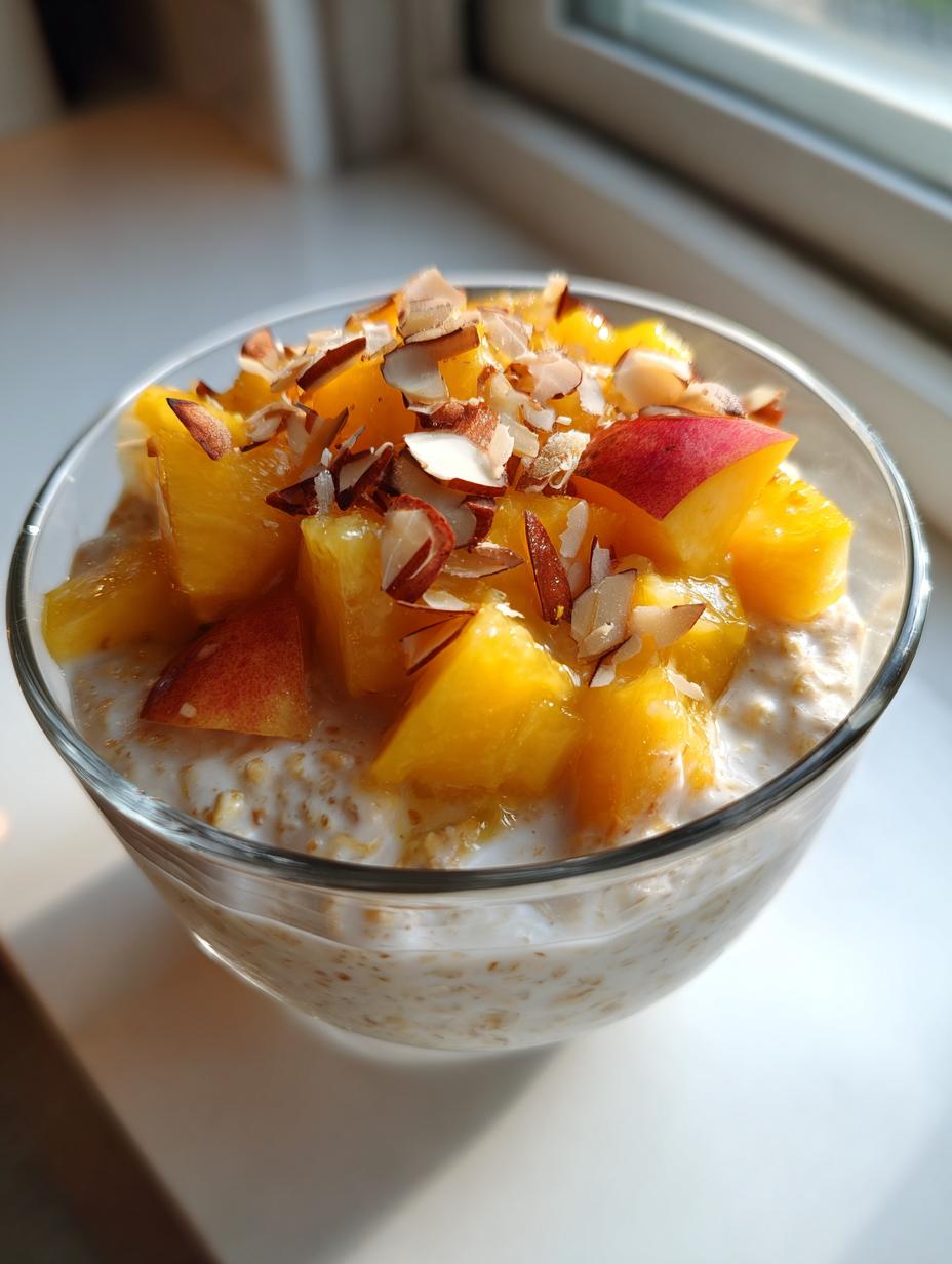 Peach Vanilla Protein Overnight Oats - detail 2