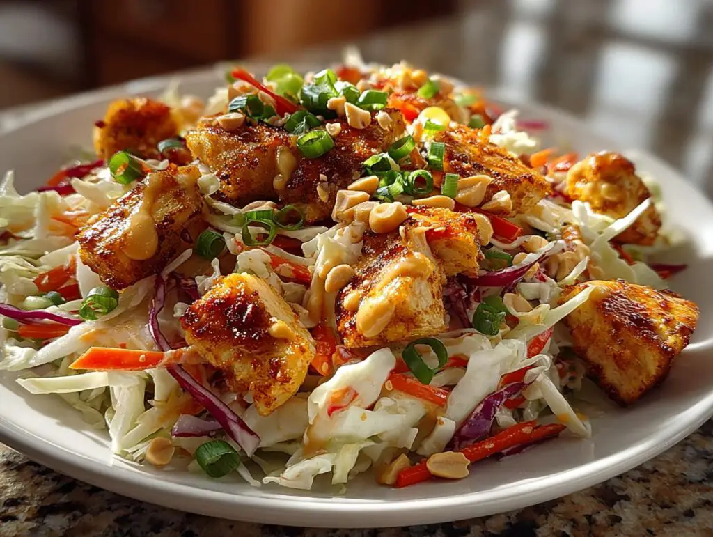 Peanut Chicken Crunch Salad for Meal Prep