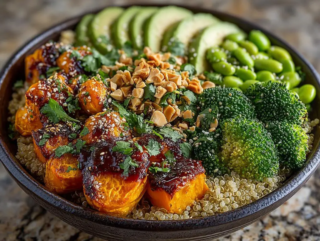 Peanut Sweet Potato Buddha Bowls for Meal Prep