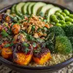 Peanut Sweet Potato Buddha Bowls for Meal Prep