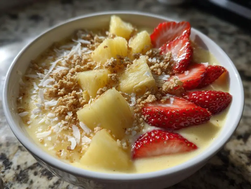 Pineapple Coconut Protein Smoothie Bowl