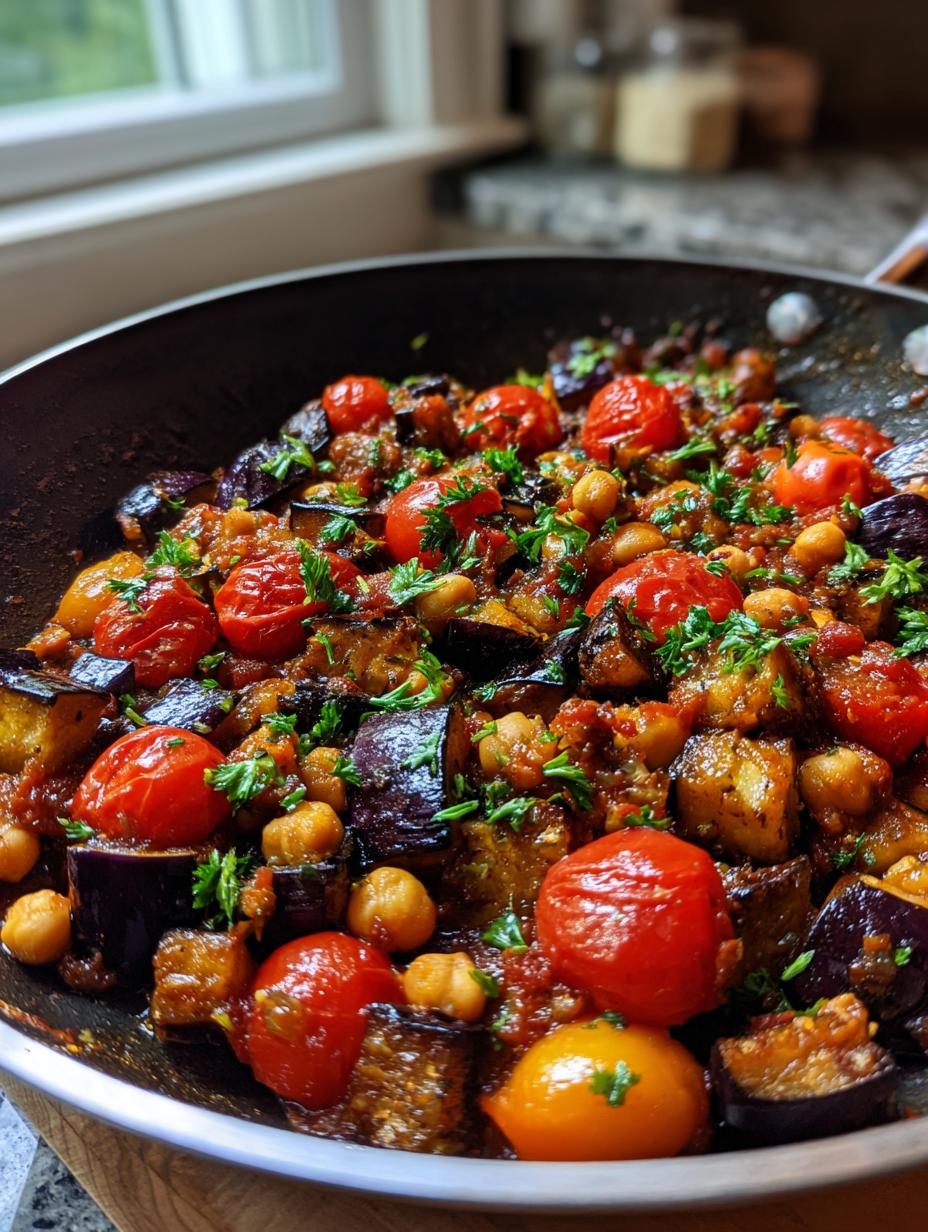 Roasted Eggplant Tomato Chickpea Skillet - detail 2