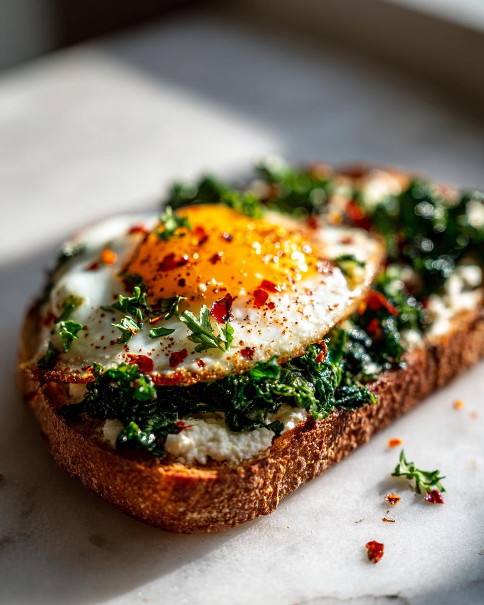 Savory Kale and Ricotta Breakfast Flatbread - detail 1
