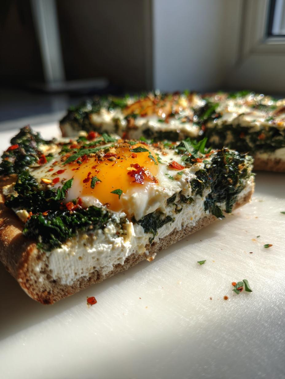 Savory Kale and Ricotta Breakfast Flatbread - detail 2