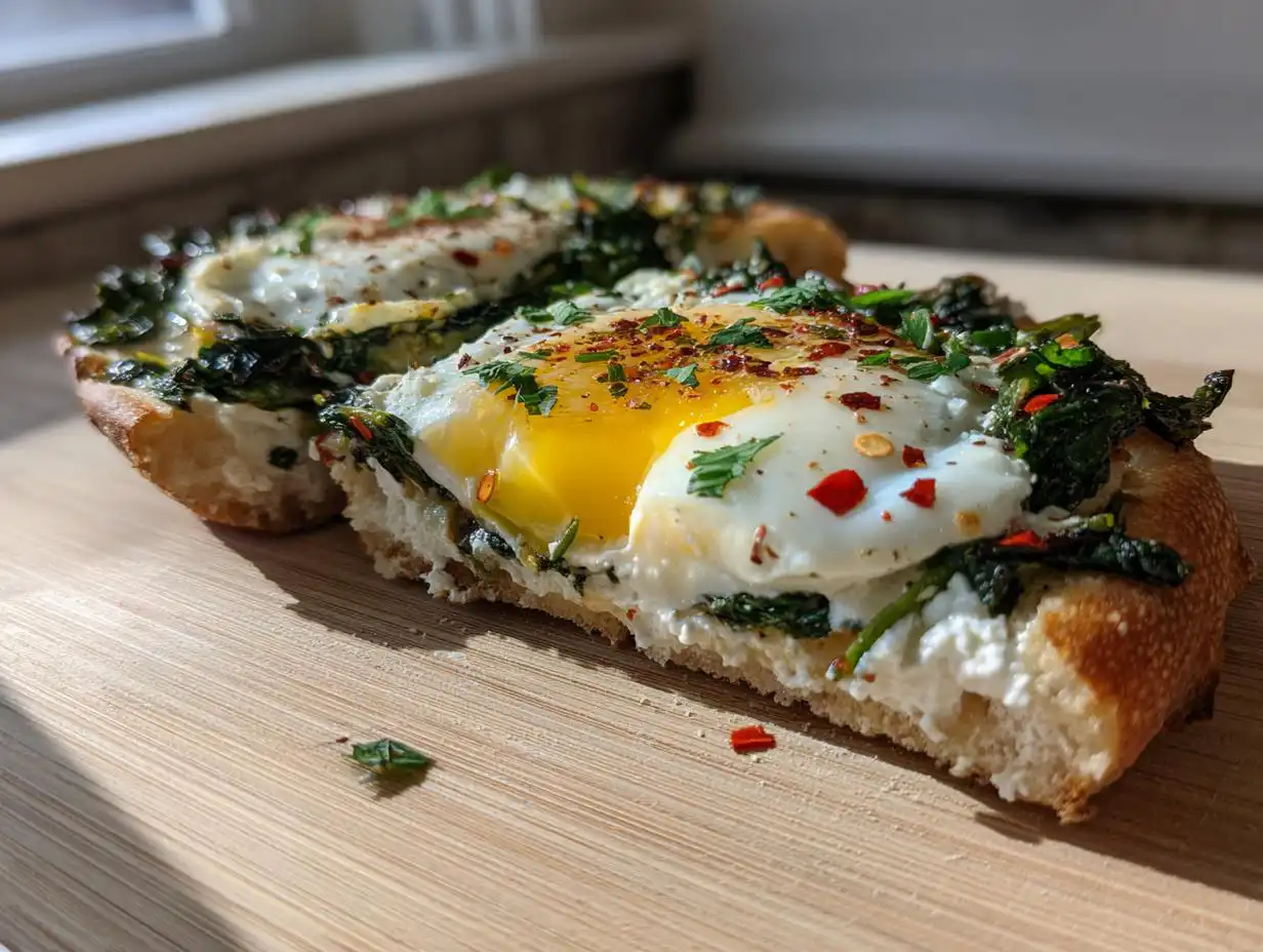 Amazing 25-Min Savory Kale and Ricotta Breakfast Flatbread