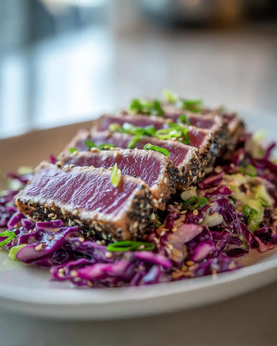 Seared Ahi Tuna Salad with Sesame Slaw - detail 1