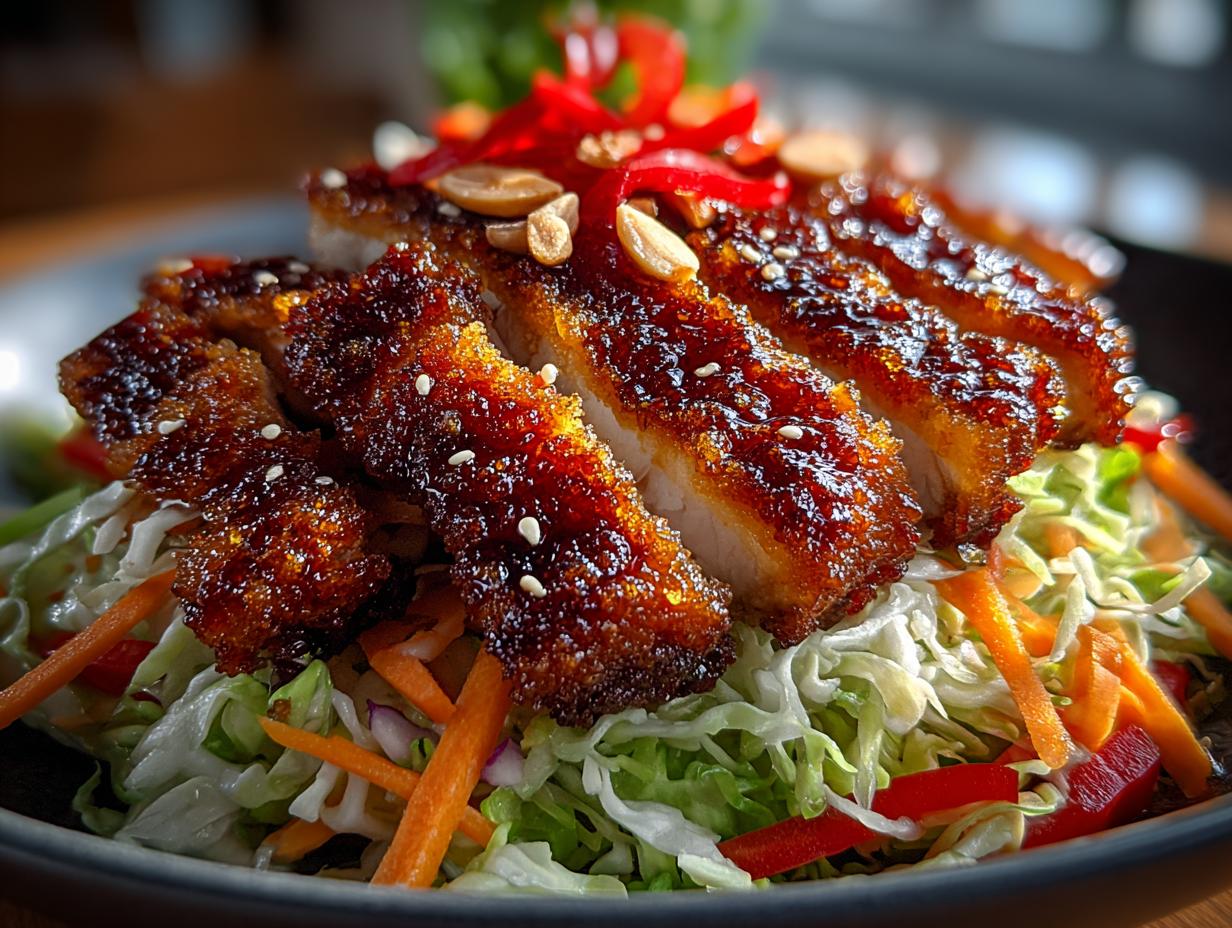 Amazing 5-Minute Sesame Chicken Cabbage Crunch Salad