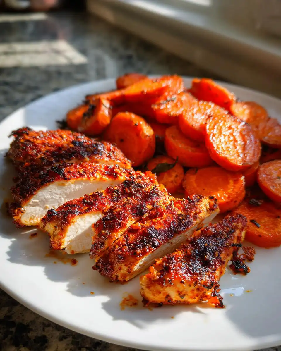 Sheet Pan Harissa Chicken with Roasted Carrots - detail 1