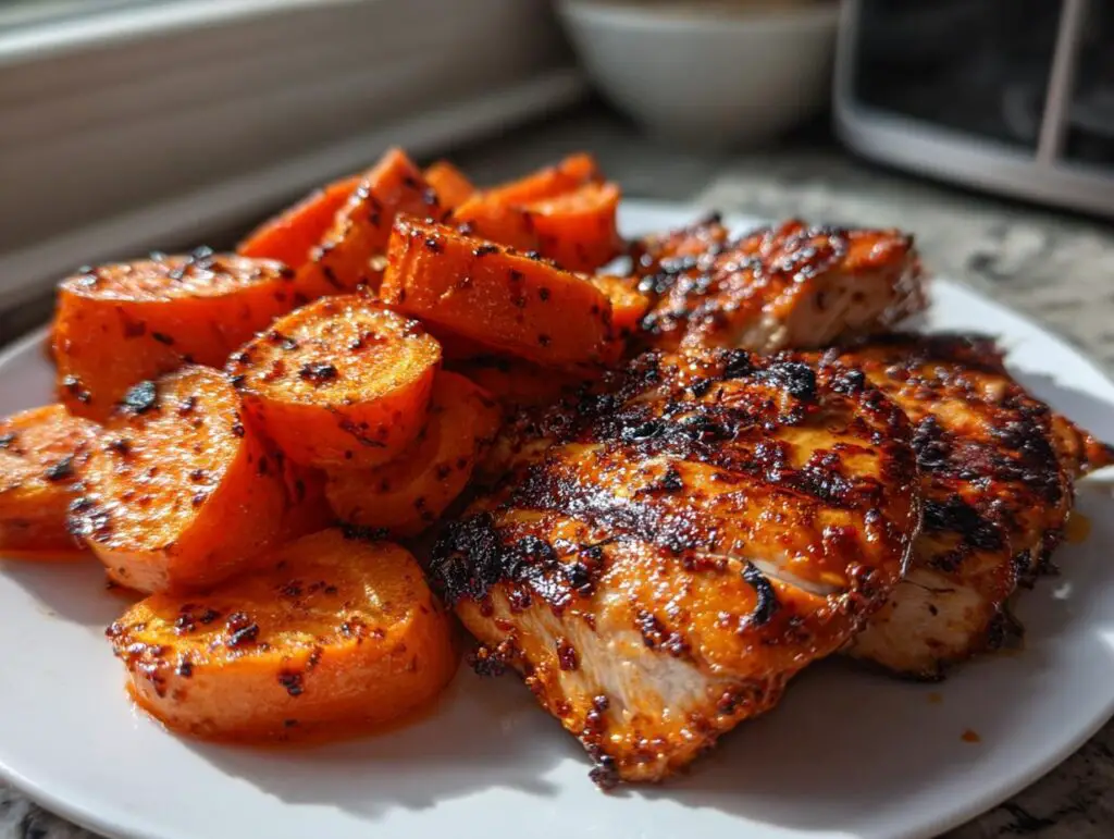 Sheet Pan Harissa Chicken with Roasted Carrots
