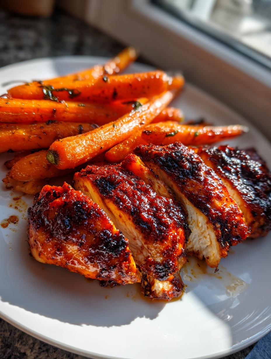 Sheet Pan Harissa Chicken with Roasted Carrots - detail 2