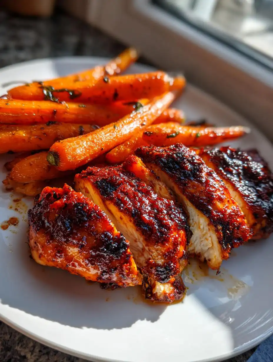 Sheet Pan Harissa Chicken with Roasted Carrots - detail 2