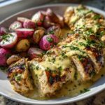 Sheet Pan Lemon Tahini Chicken with Roasted Radishes