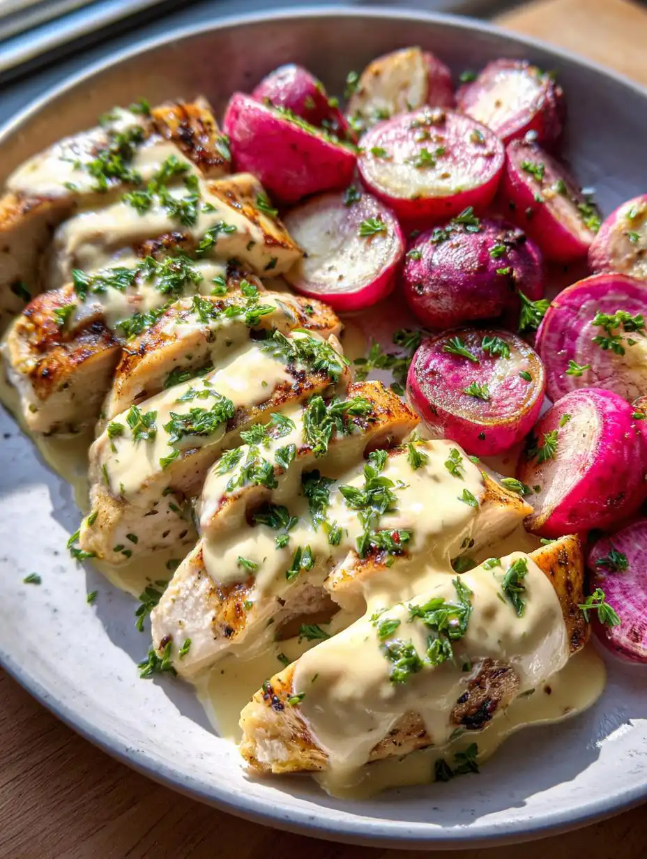 Sheet Pan Lemon Tahini Chicken with Roasted Radishes - detail 2