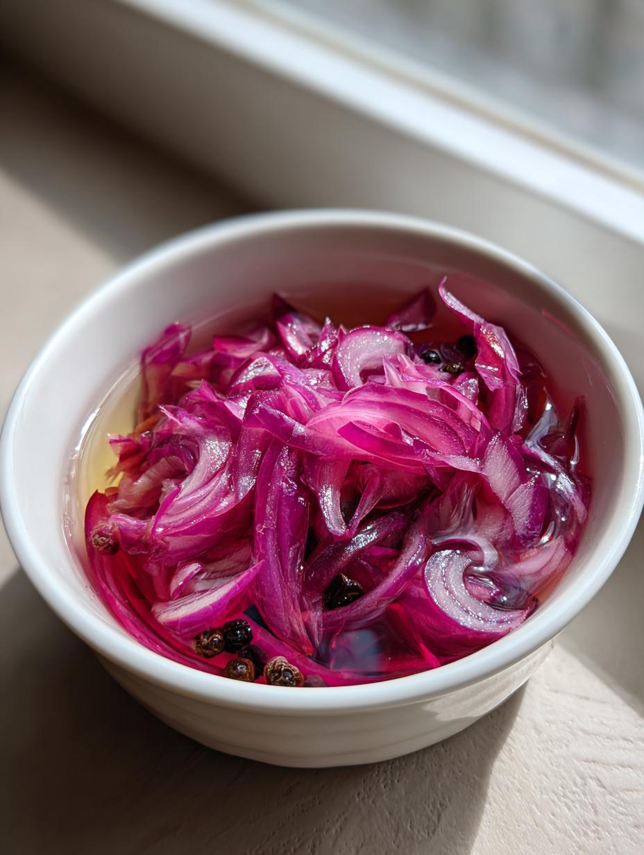 Simple Homemade Pickled Red Onions - detail 2