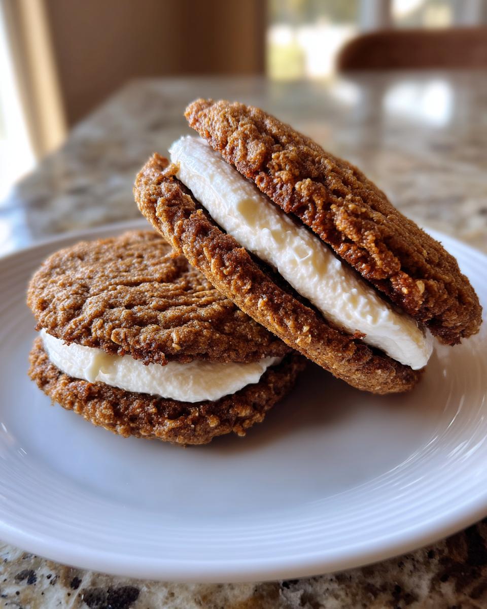 Soft Oatmeal Cream Pies with Vanilla Filling - detail 1