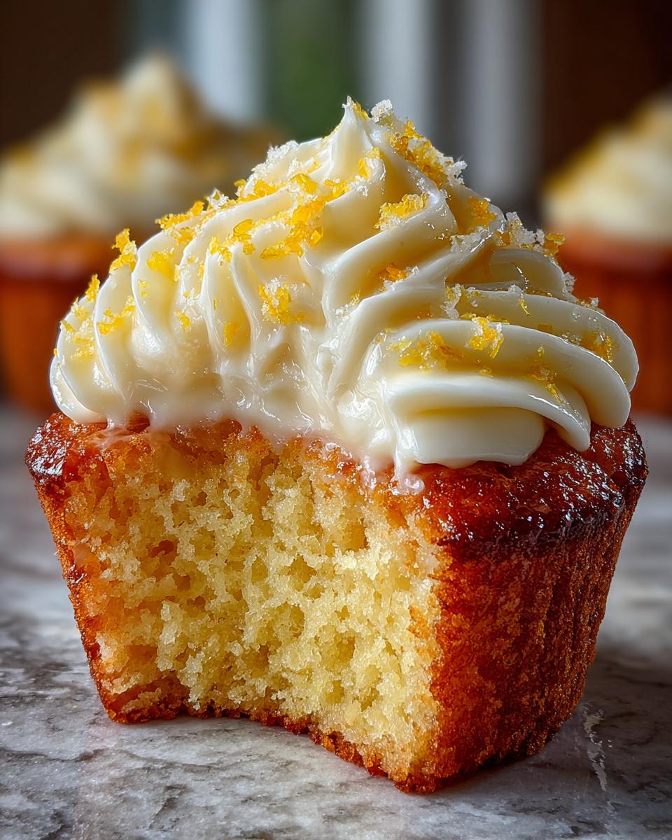 Soft Vegan Lemon Cupcakes with Lemon Frosting - detail 1