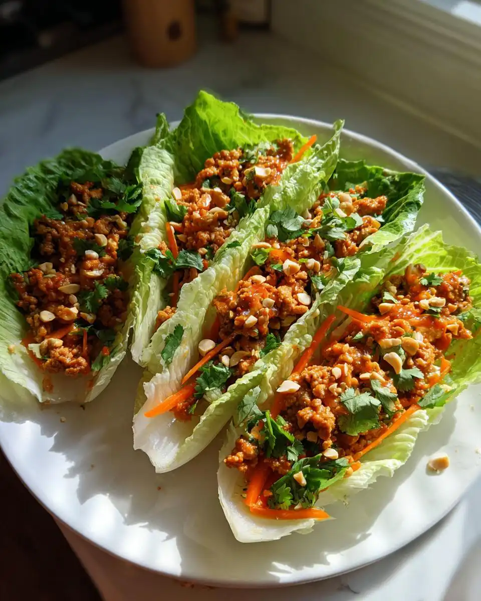 Spicy Thai Peanut Chicken Cabbage Wraps - detail 1