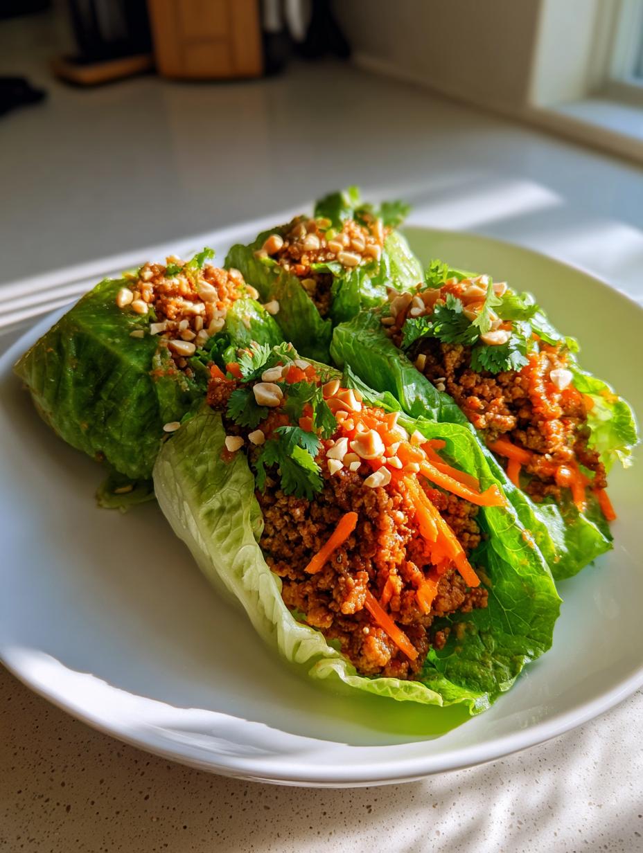 Spicy Thai Peanut Chicken Cabbage Wraps - detail 2