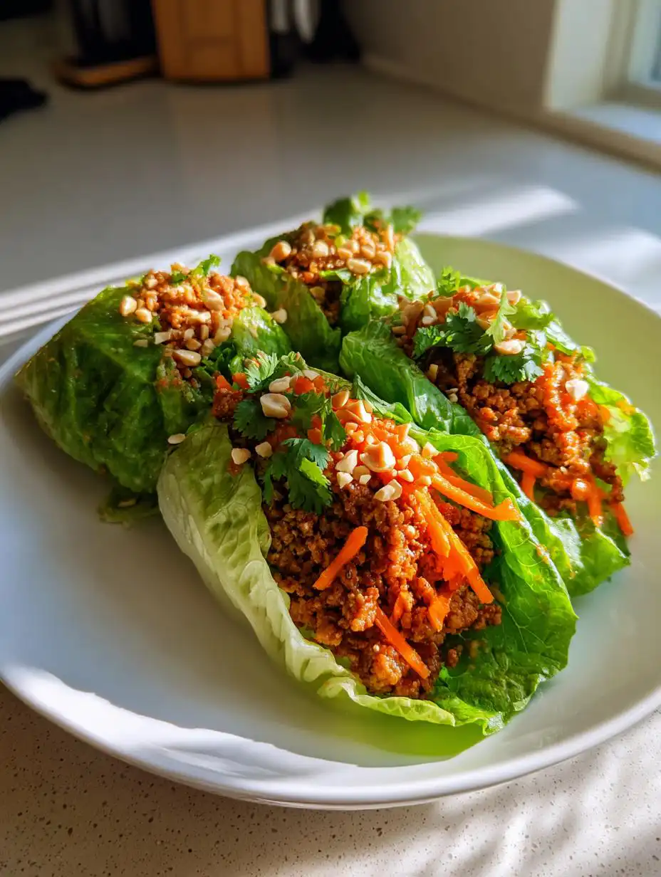 Spicy Thai Peanut Chicken Cabbage Wraps - detail 2