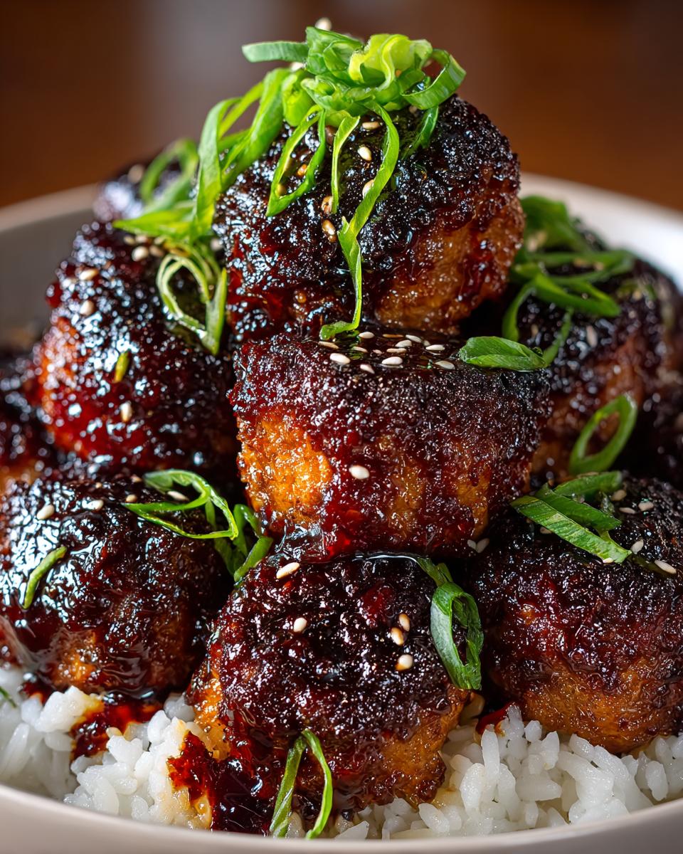 Sticky Chicken Meatballs Easy Sweet Savory Dinner - detail 1