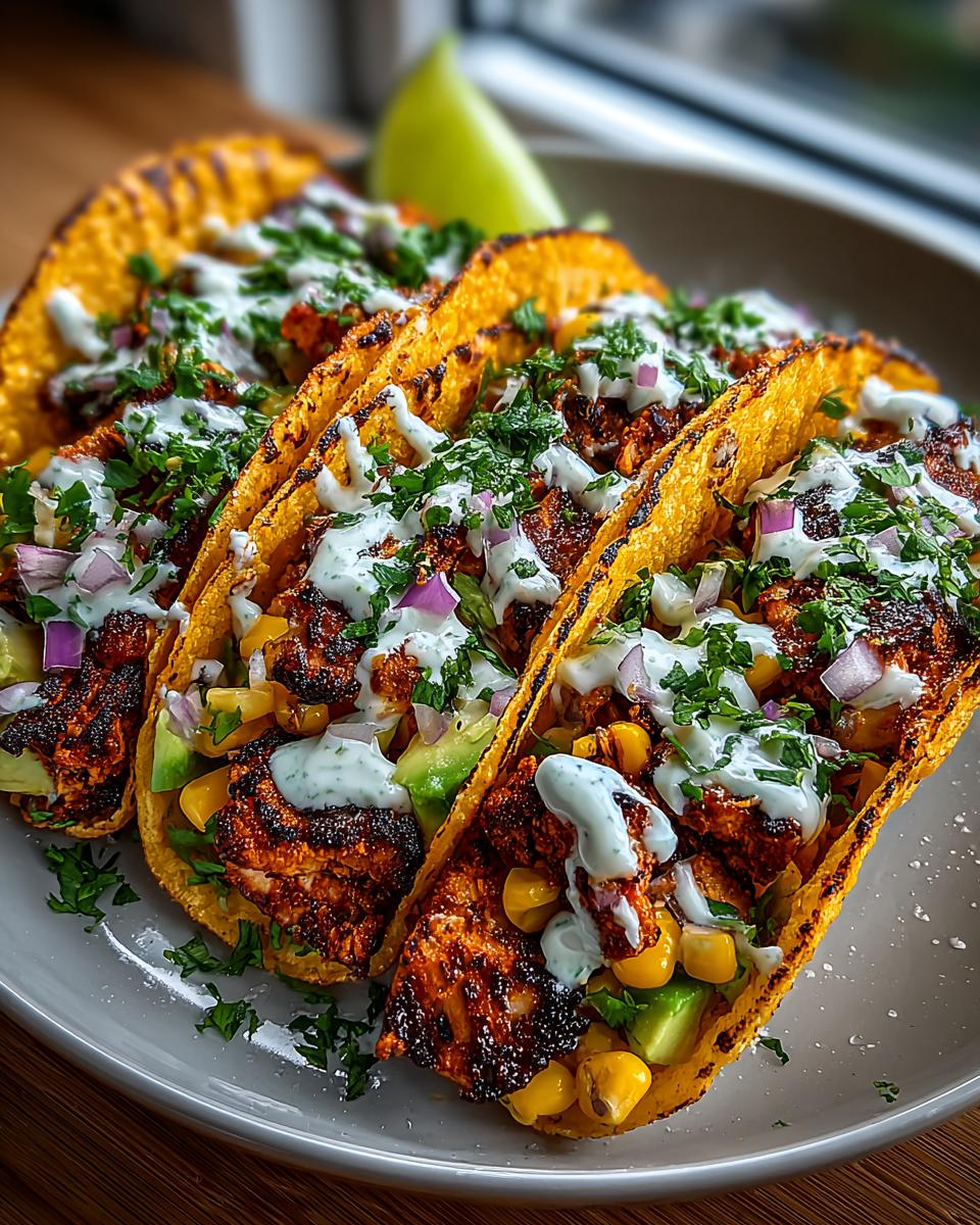 Street Corn Chicken Tacos with Creamy Sauce - detail 1