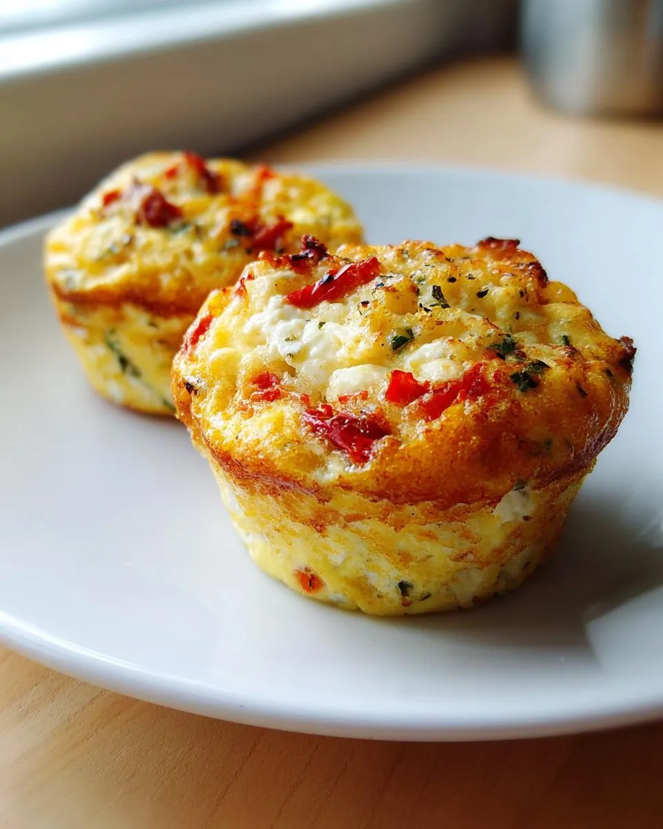 Sun Dried Tomato and Feta Egg Muffins - detail 1