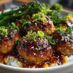 Sweet and Spicy Sesame Chicken Meatball Bowls