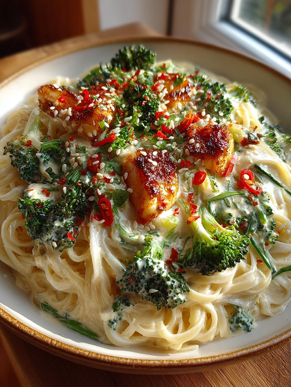 Sweet and Spicy Vegan Tahini Noodles - detail 2