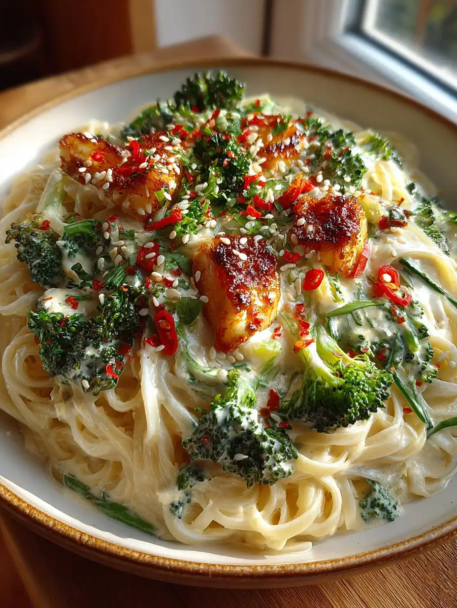 Sweet and Spicy Vegan Tahini Noodles - detail 2