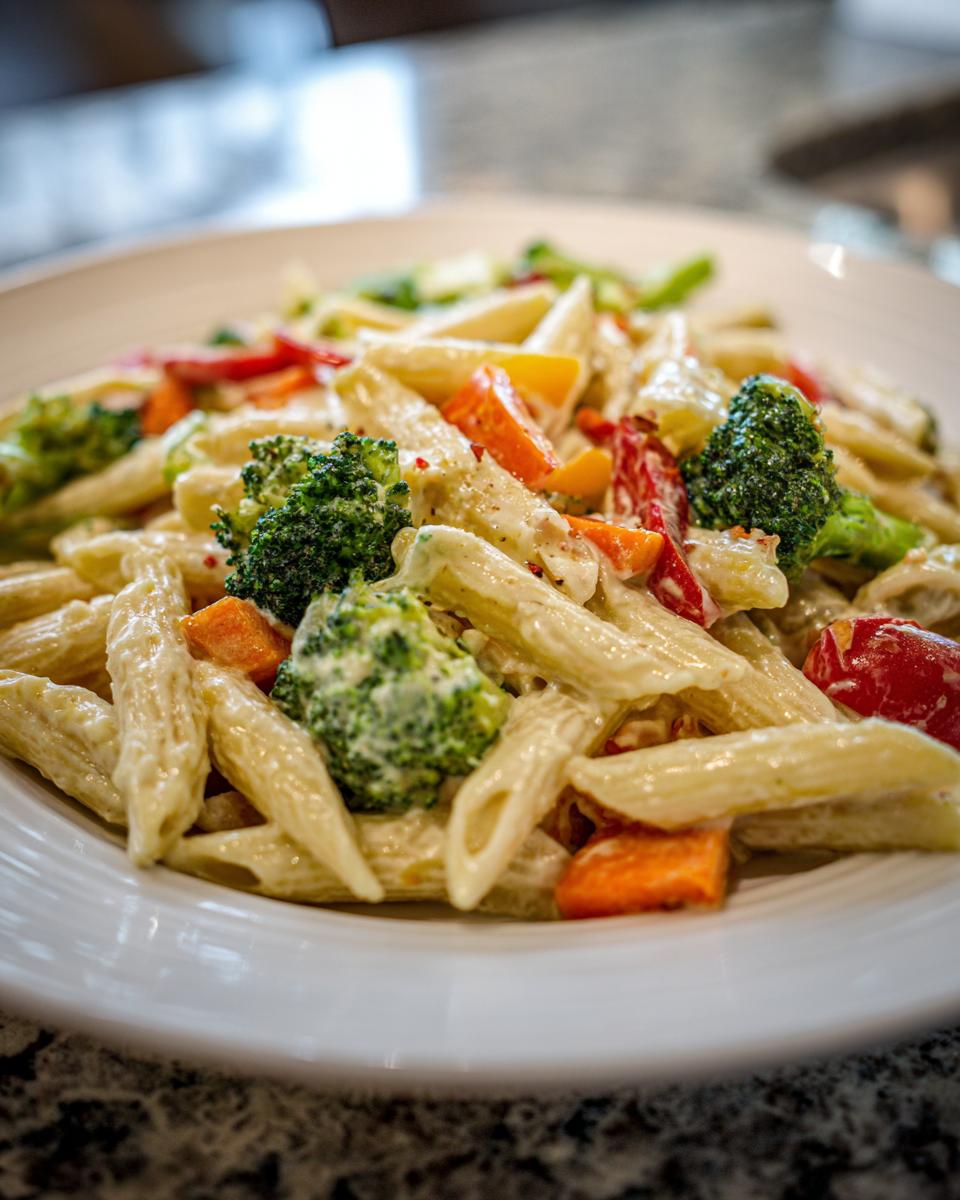 Vegan Pasta Primavera with Creamy Cashew Sauce - detail 1