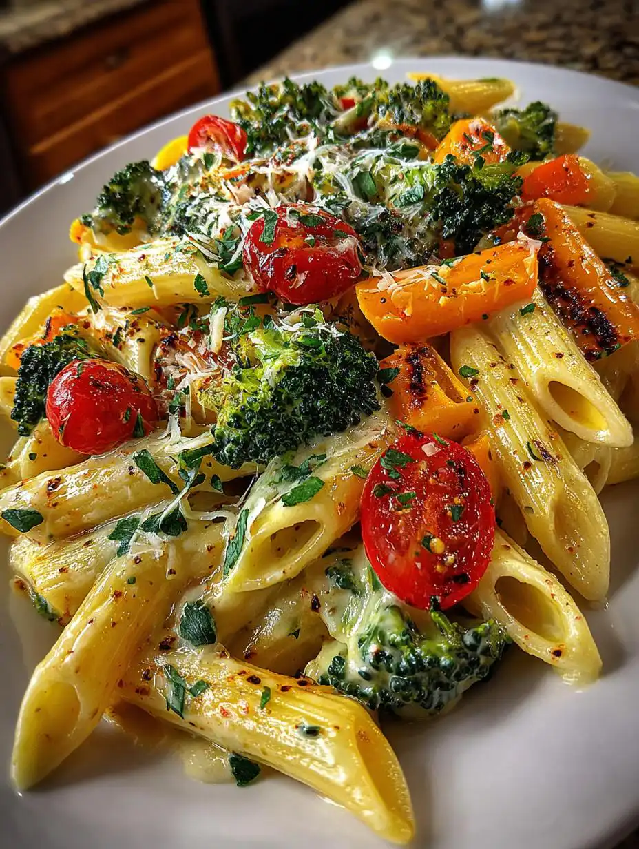 Vegan Pasta Primavera with Creamy Cashew Sauce - detail 2
