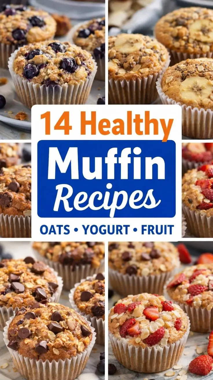14 Healthy Muffin Recipes with Oats, Yogurt and Fruit