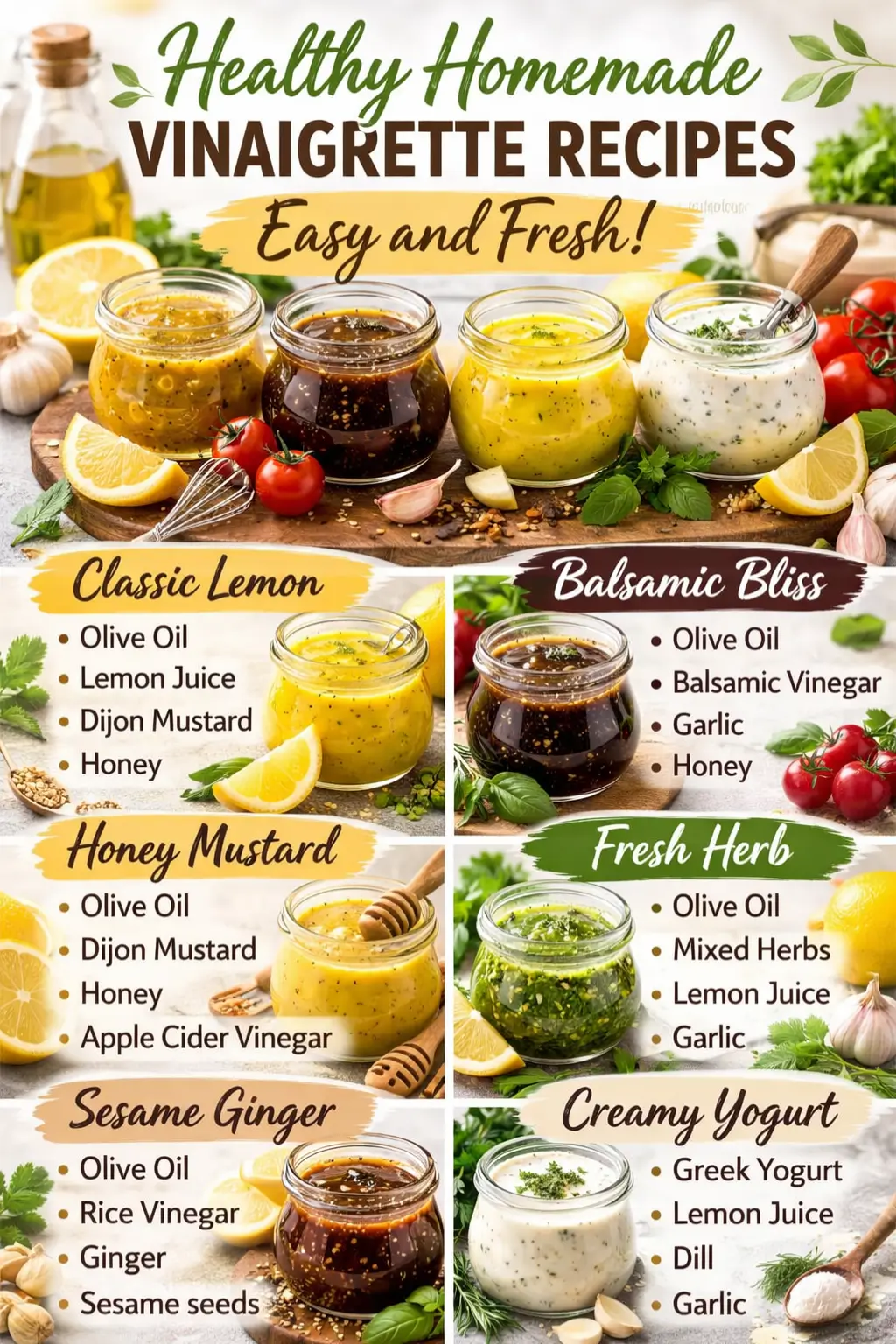 Healthy Homemade Vinaigrette Recipes Easy and Fresh