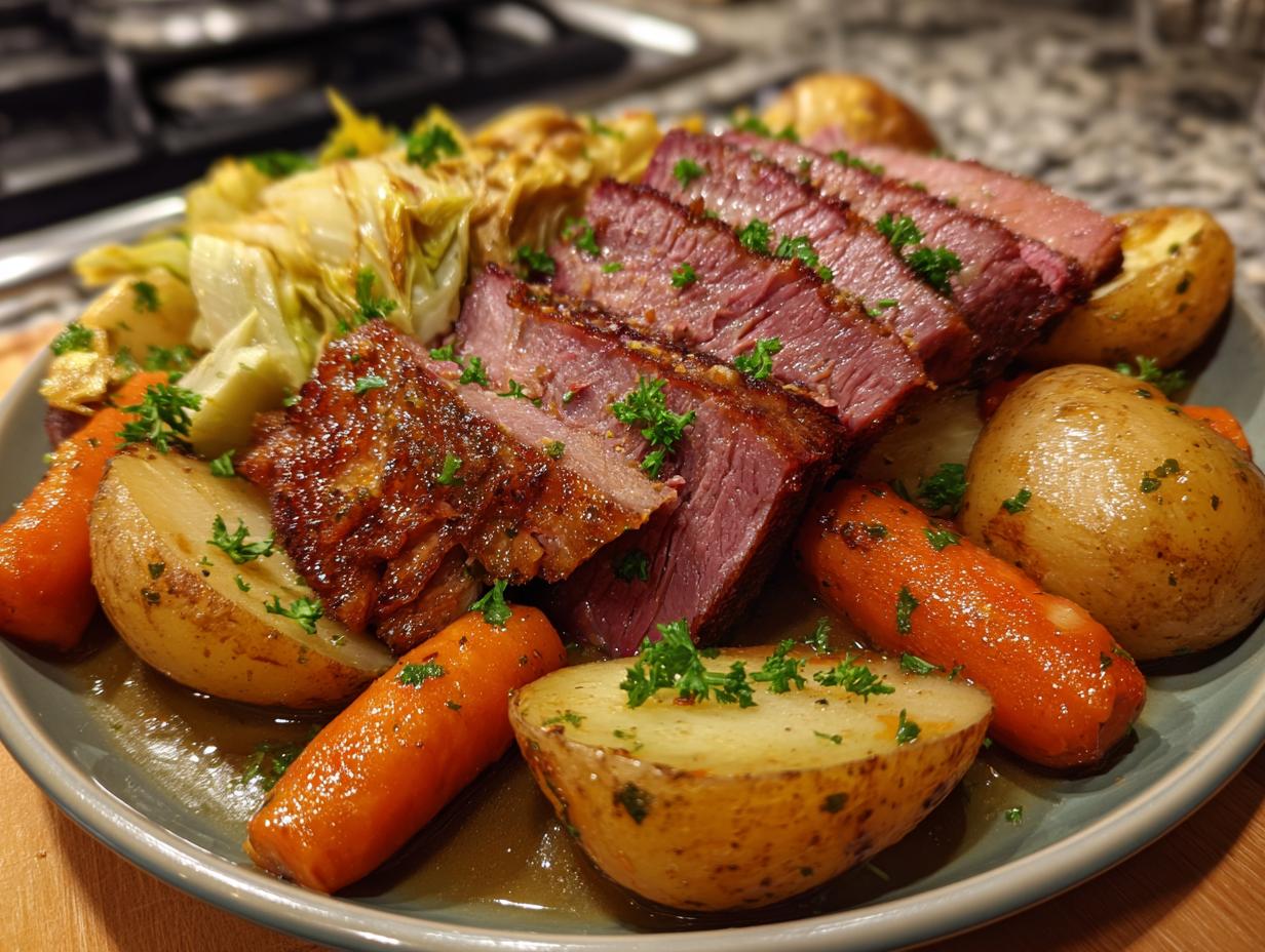 Amazing Baked Corned Beef and Cabbage
