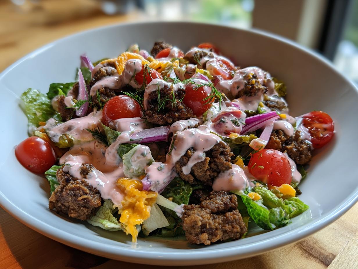 Amazing Cheeseburger Salad: 30 Min Dinner