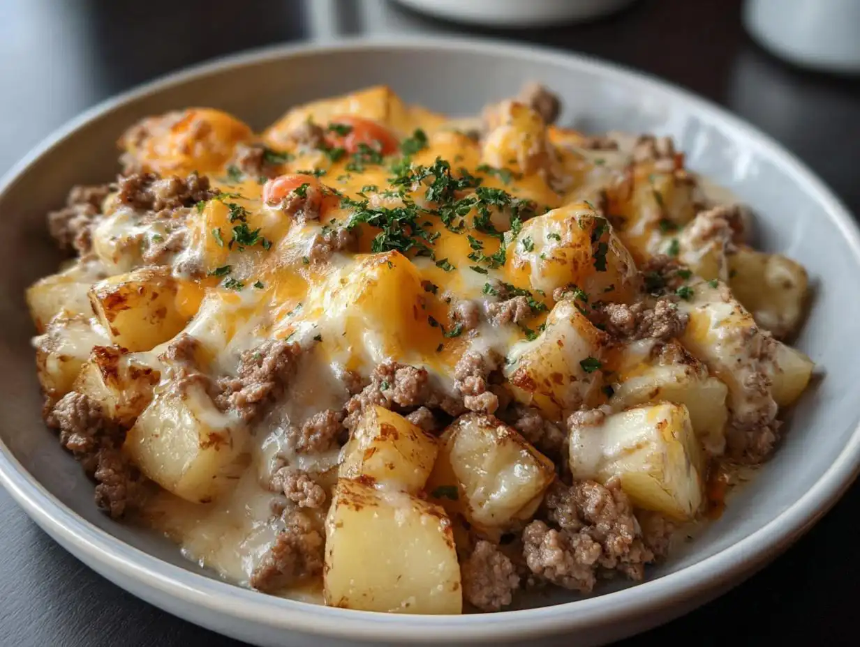 Amazing Creamy Meat and Potato Skillet (30 Min)