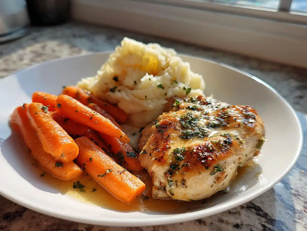 Amazing Garlic Herb Chicken with Mashed Potatoes