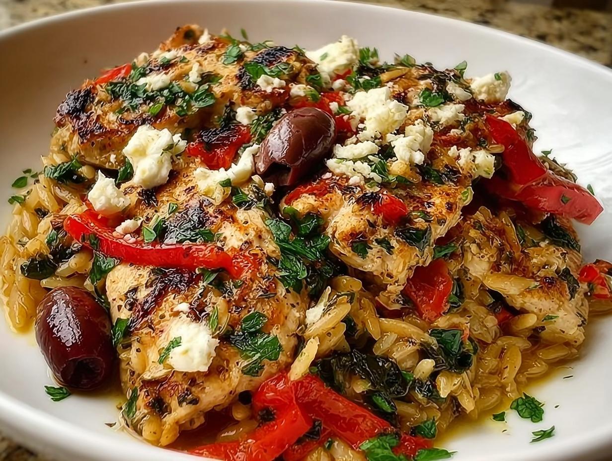 Amazing Greek Chicken Casserole for 1 Family