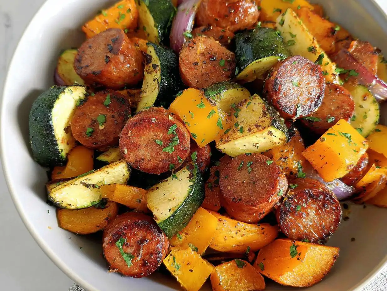 Amazing Sheet Pan Sausage and Veggies 30 Min