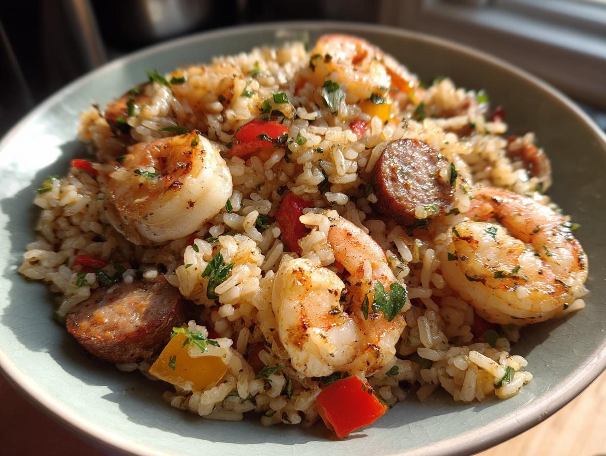 Amazing Shrimp and Sausage Dirty Rice