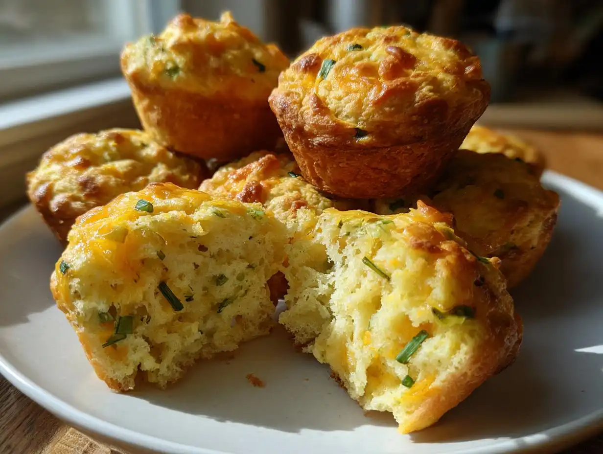 Amazing Sourdough Discard Cheddar Breakfast Muffins