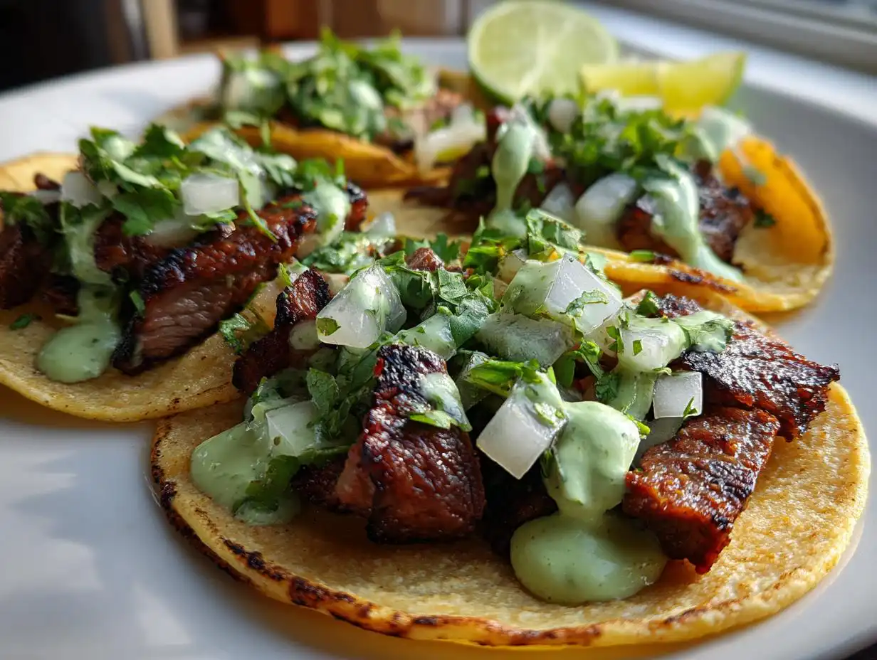 Amazing Street Tacos with Cilantro Lime Crema