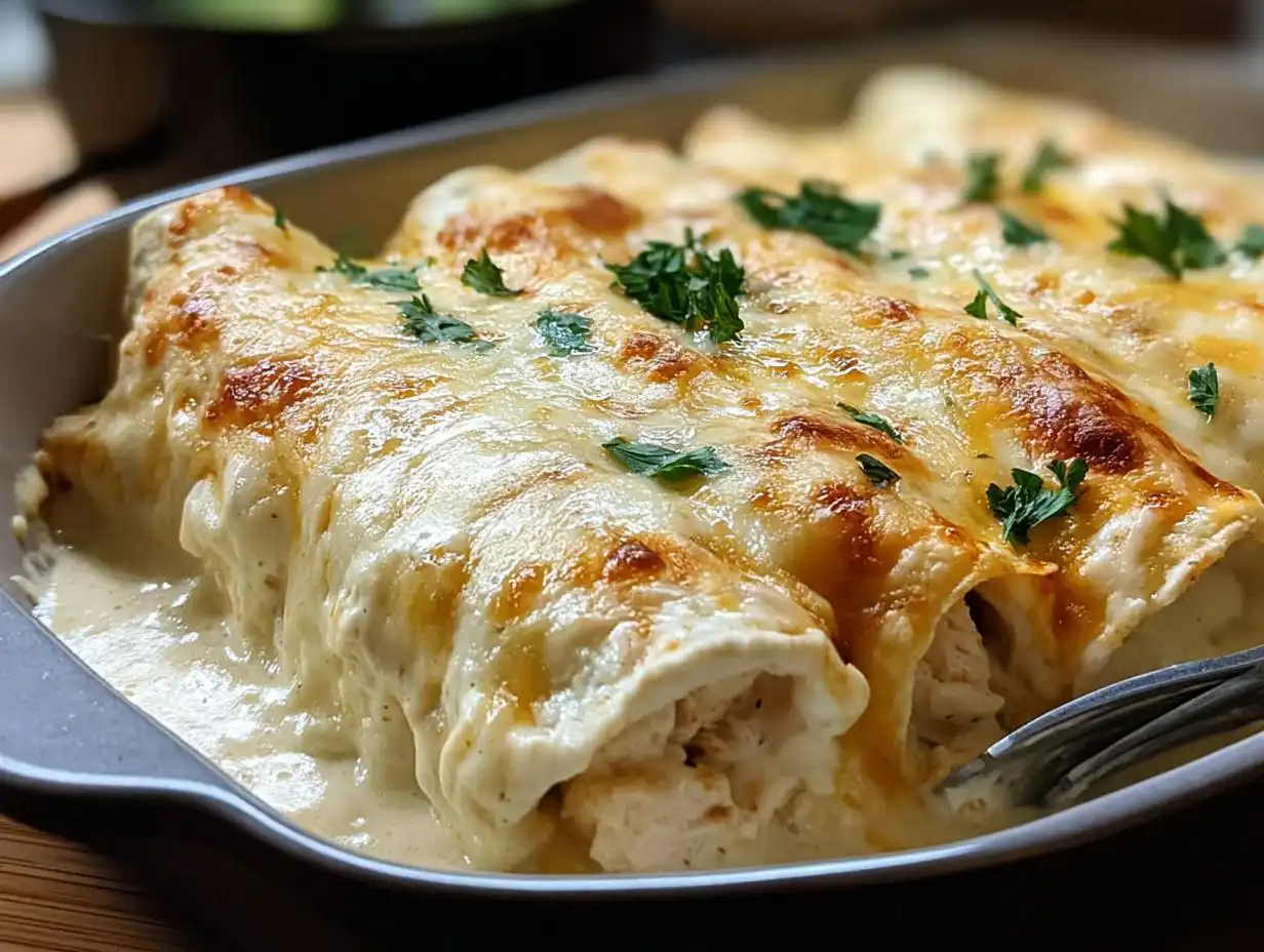Amazing White Chicken Enchiladas: 1 Hour Comfort