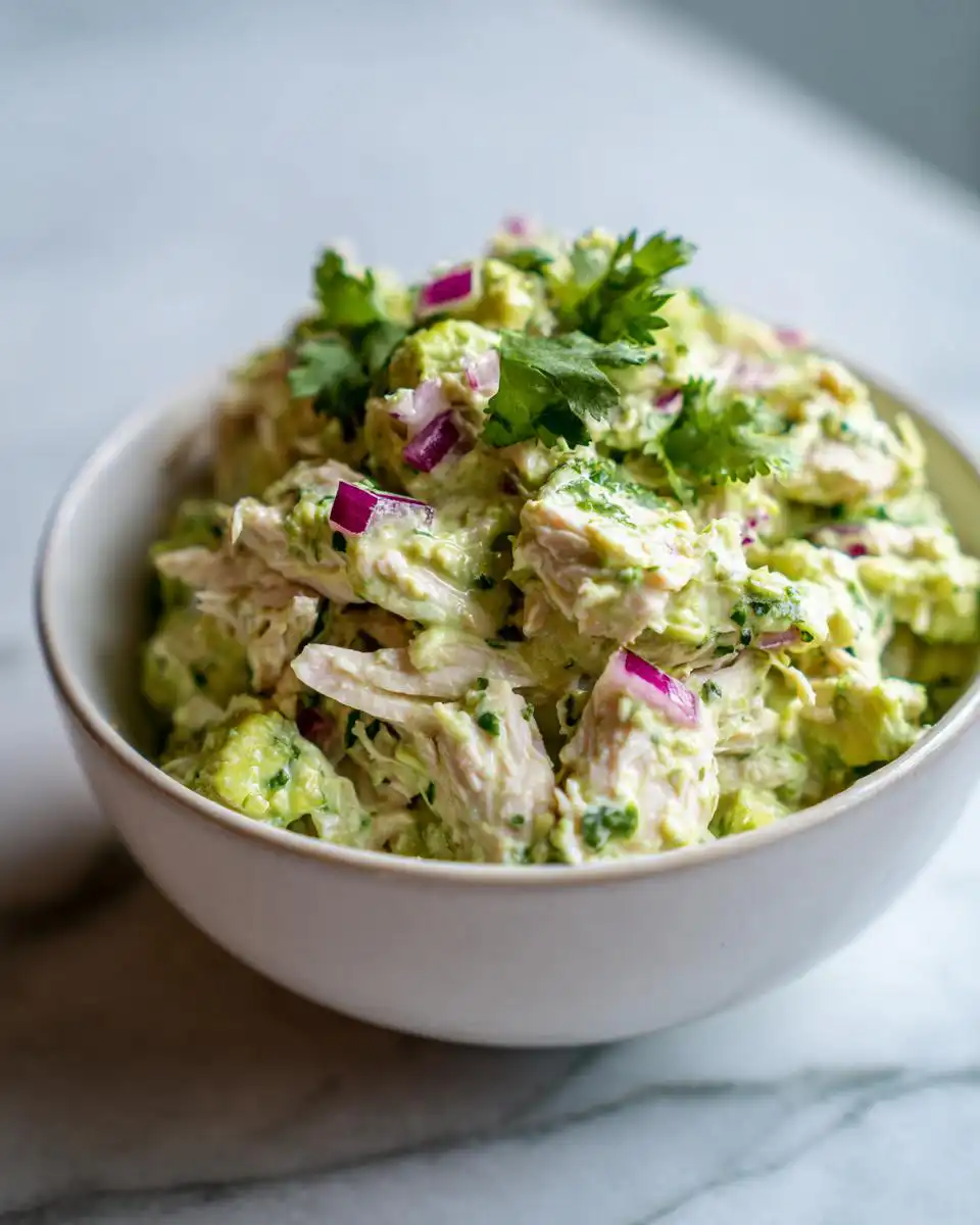 5-Minute Creamy Avocado Chicken Salad Bowl Saves Lunch