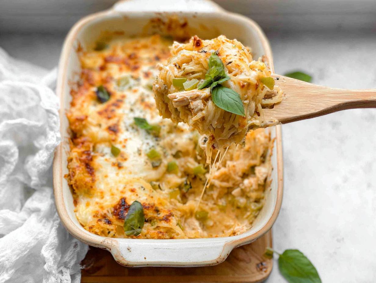 Amazing Cheesy Chicken Spaghetti Squash Casserole
