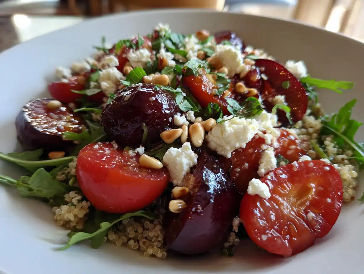 Amazing Cherry Plum Goat Cheese Salad Burst